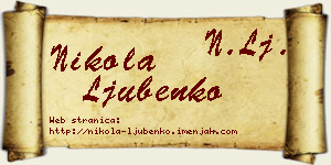 Nikola Ljubenko vizit kartica
